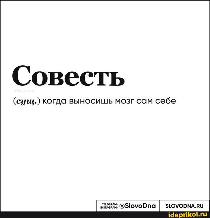 Совесть сущ когда выносишь мозг сам себе иж зпмпм