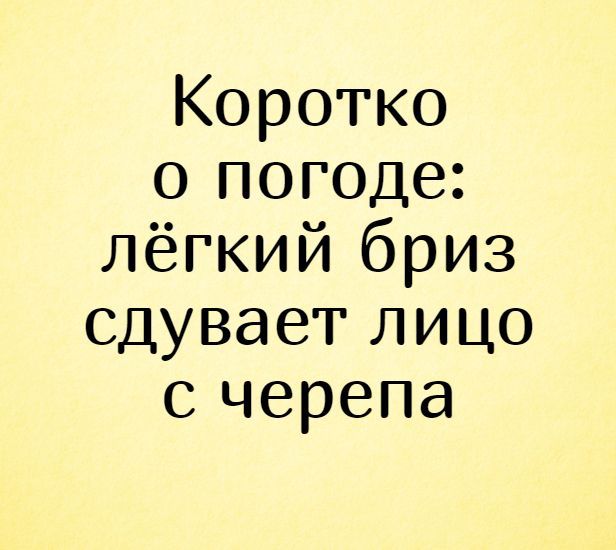 Коротко о погоде лёгкий бриз сдувает лицо с черепа