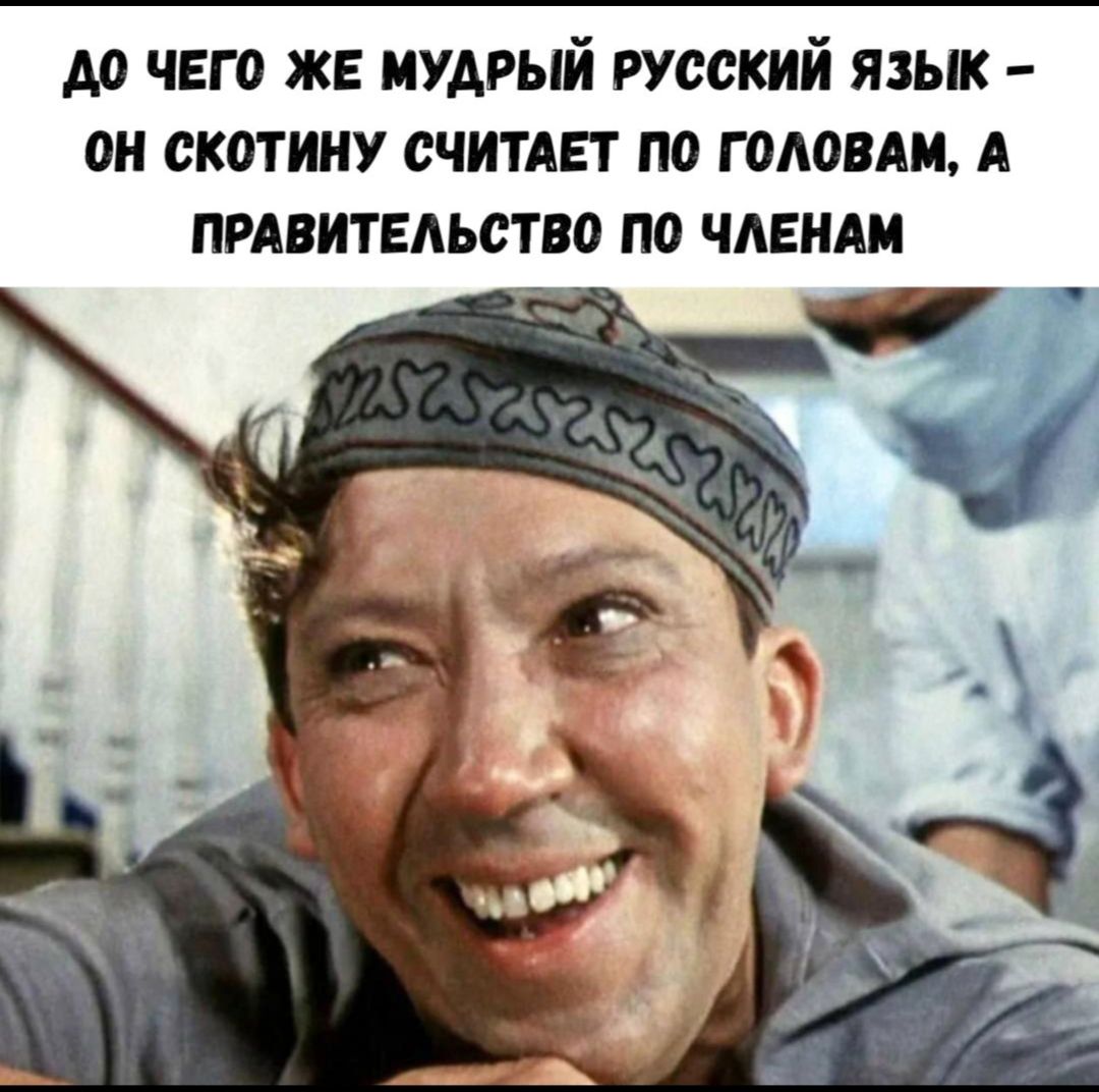 ДО ЧЕГО ЖЕ МУДРЫЙ РУССКИЙ ЯЗЫК - ОН СЧИТАЕТ ПО ГОЛОВАМ, А ПРАВИТЕЛЬСТВО ПО ЧЛЕНАМ