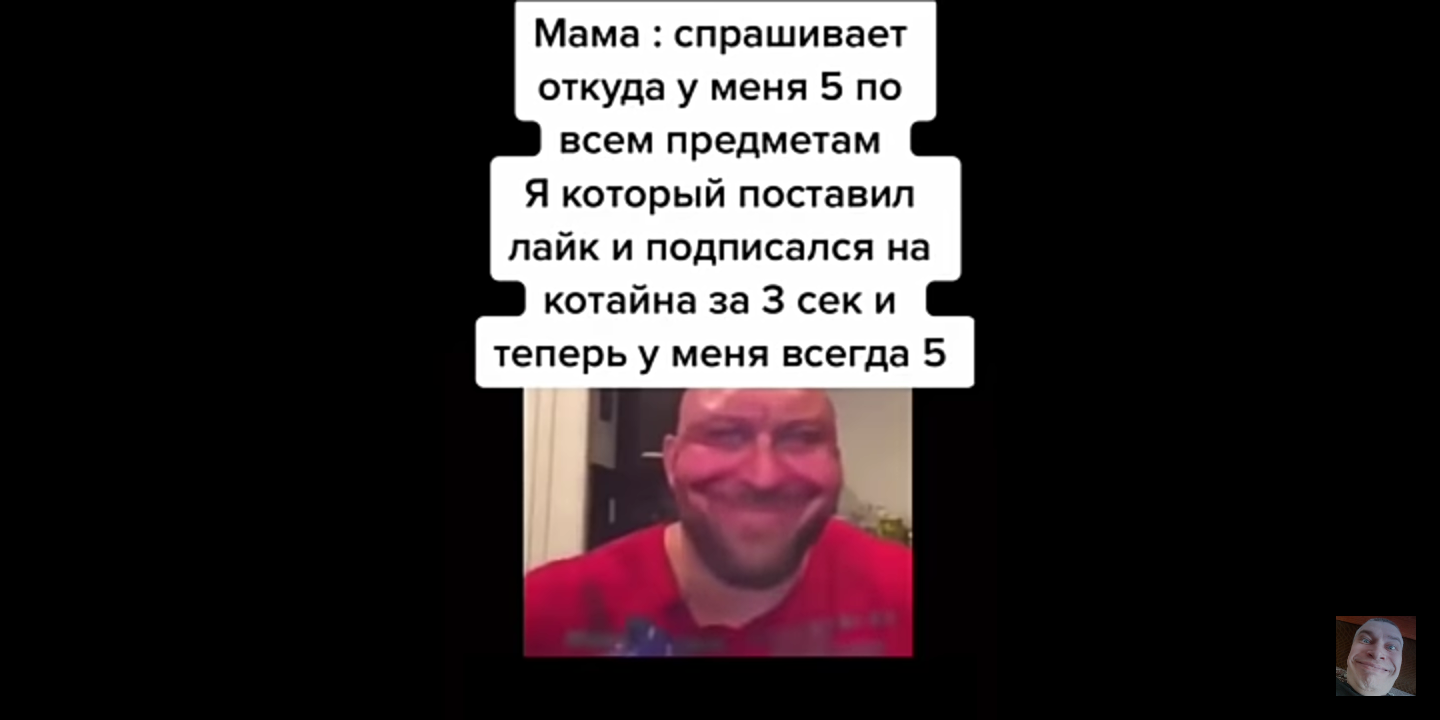 Мама спрашивает откуда у меня 5 по всем предметам Я который поставил лайк и подписался на котайна за 3 сек и теперь у меня всегда 5