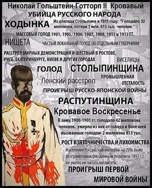 Николай ГопьштейнГотторп Кровавый УБИЙЦА Русского НАРОДА ходынкд 27223313455525 МАССОВЫЙ 1011011 19171 1905 1906 1907 1908 1911 И 1913 НИЩЕТА чистыиломпьныи голод по ШДЕПЬНЫМГУБЕРНИЯМ РАСПРЕП МИРКЫК ЦЕМОНПРАЦИЙ И ШЕСТВЫЙ В Р0ТОБЕ РИГЕЕКА1ЕРИНБУРГЕ КИЕВЕ И ЦРУГИХ ГОРОДАХ ЕИСЕП ИЦЫ голод СТОЛЫПИНЩИНА ПРОМЫШЛЕННАЯ Пенскии расстрел ВКТАПШТЬ П РОИГРЫ Ш РУССКОЙ ПОНСКОЙ ВОЙНЫ РАС ПУТИ НЩИ НА Кровавое Вос