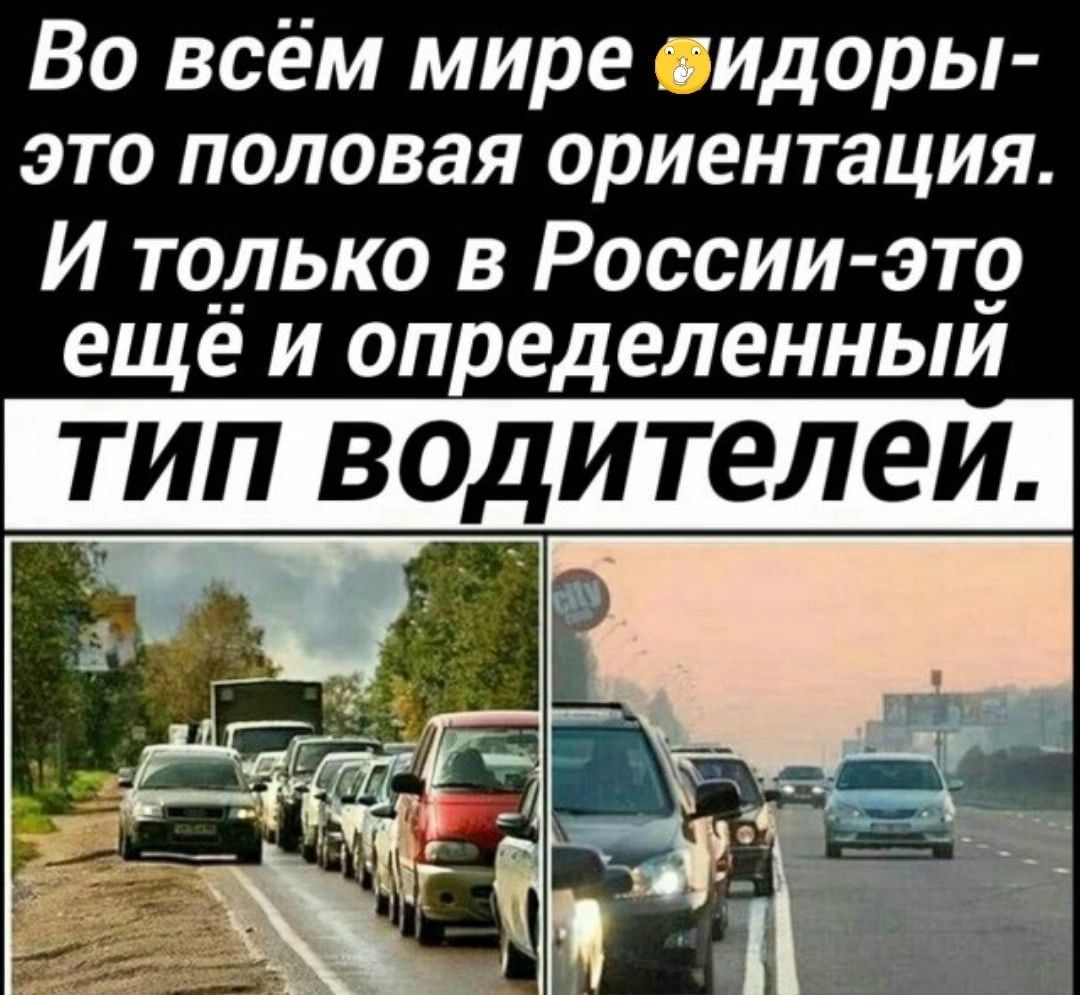 Во всём мире пидоры это половая ориентация И только в России эт9 ещё и определенный ТИП водителеи