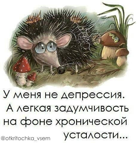 _ У меня не депрессия А Аегкоя задумчивость но фоне хронической погктостоузет УСТОАОСТИ