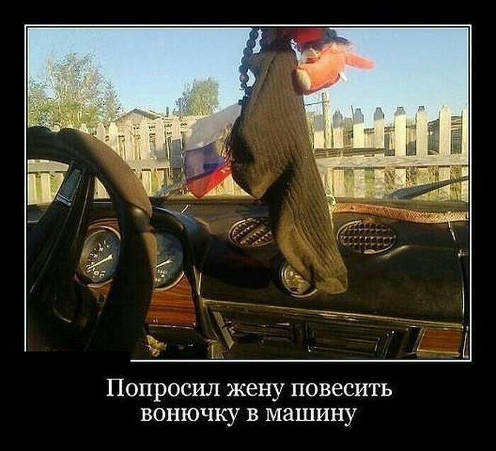 Попросил жену повесить вонючку в машину