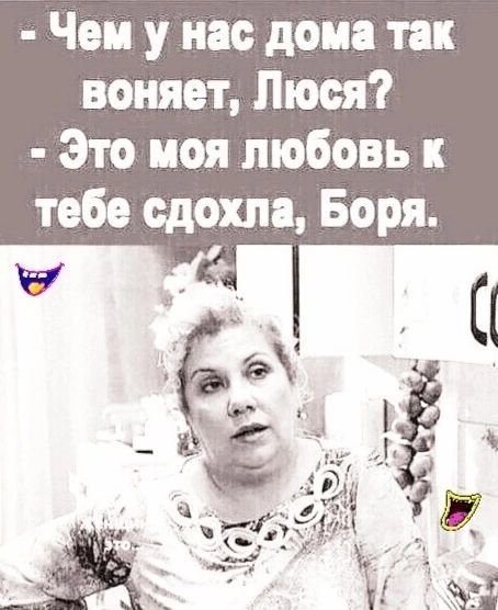 Чем у нас дома так воняет Люся Это моя любовь к тебе сдохла Боря