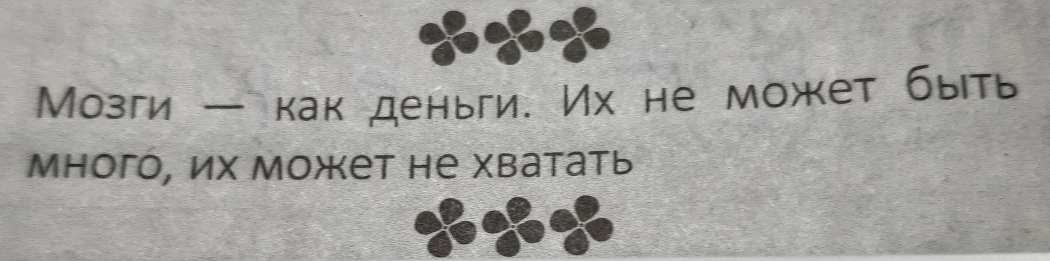 Мозги — как деньги. Их не может быть много, их может не хватать