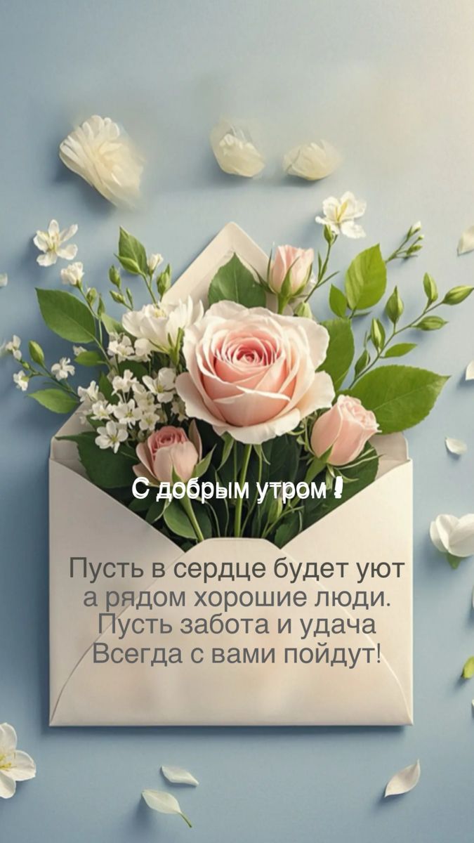 С добрым утром !
Пусть в сердце будет уют а рядом хорошие люди.
Пусть забота и удача Всегда с вами пойдут!