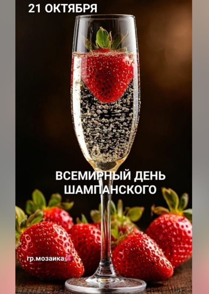 21 ОКТЯБРЯ
ВСЕМИРНЫЙ ДЕНЬ ШАМПАНСКОГО
гр.мозаика
