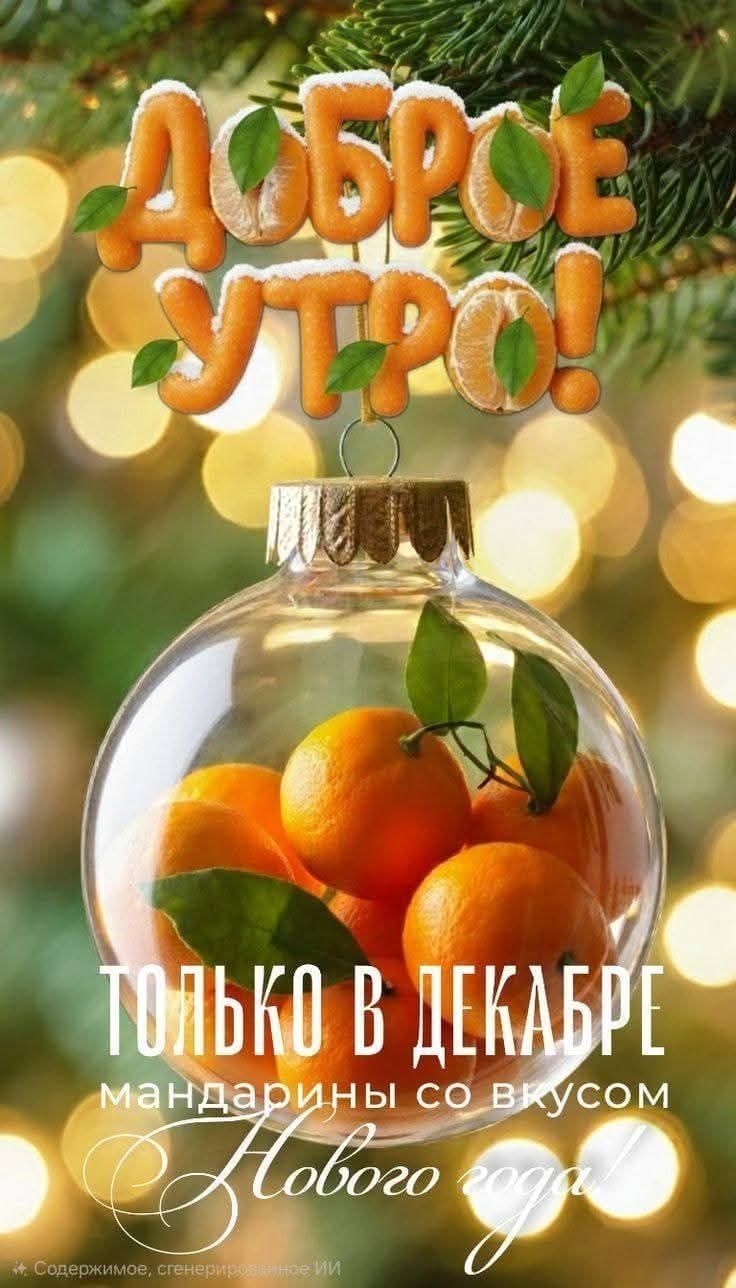 Доброе утро! Только в декабре мандарины со вкусом Нового года