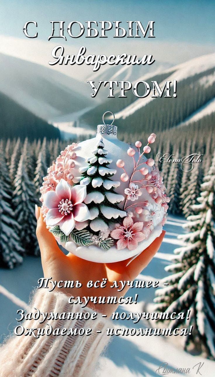 С ДОБРЫМ Январским УТРОМ! Пусть всё лучшее - случится! Задуманное - получится! Ожидаемое - исполнится!