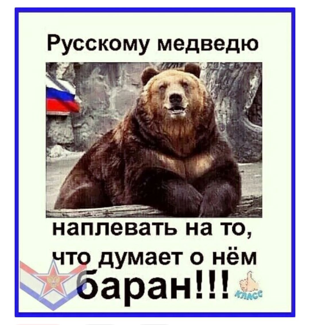 Русскому медведю наплевать на то ЧТО думает О НёМ баранпъе