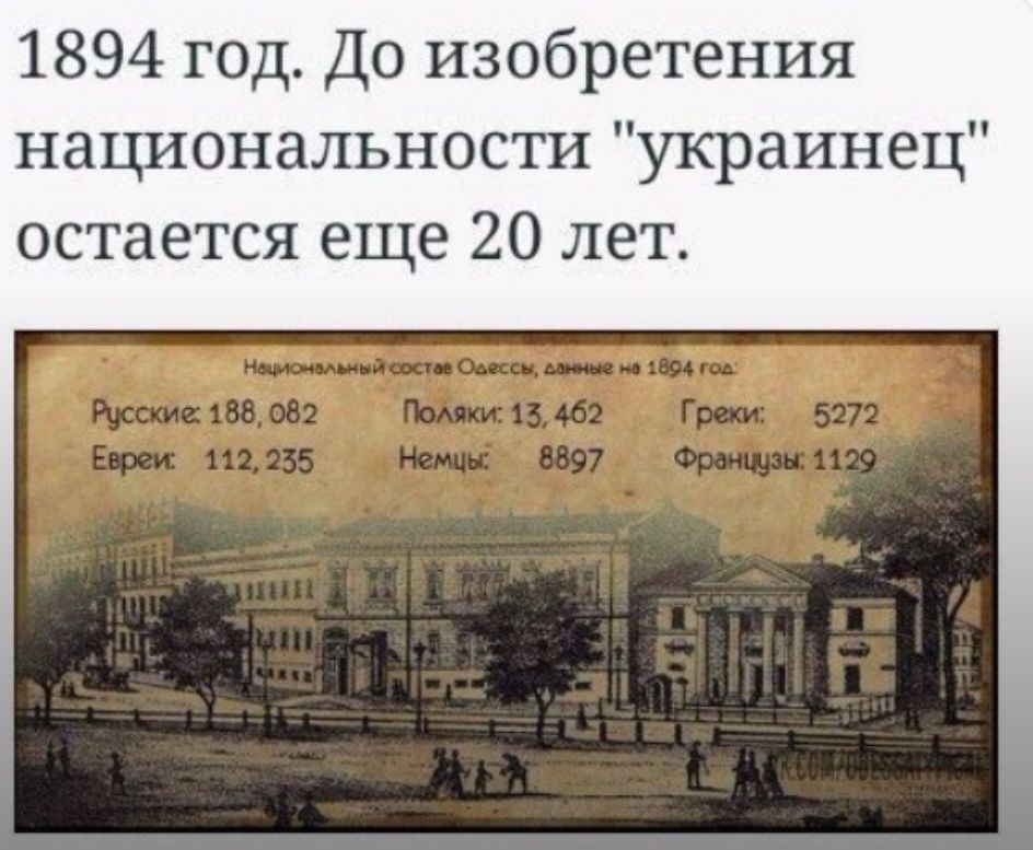 1894 год До изобретения национальности украинец остается еще 20 лет