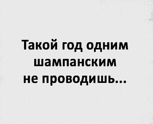 Такой год одним шампанским не проводишь