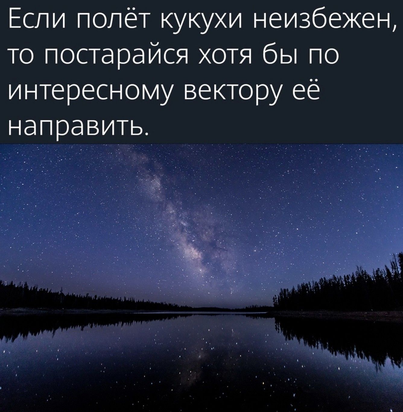 Если полёт кукухи неизбежен то постарайся хотя бы по интересному вектору её направить