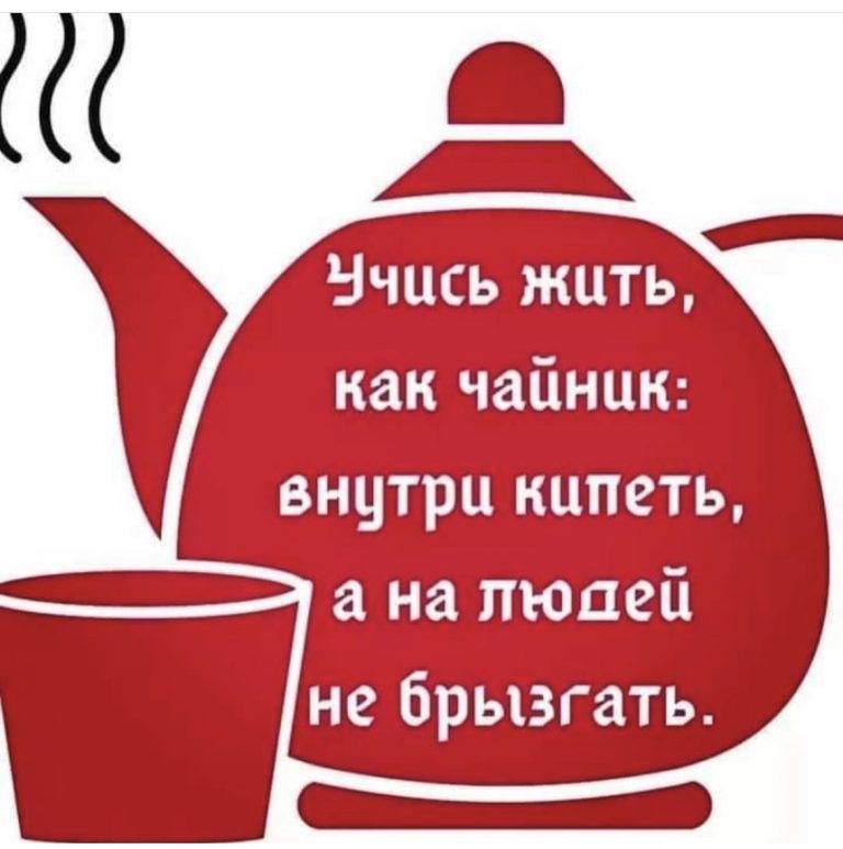 Нчись жить как чайник внутри кипеть а на людей не брызгать