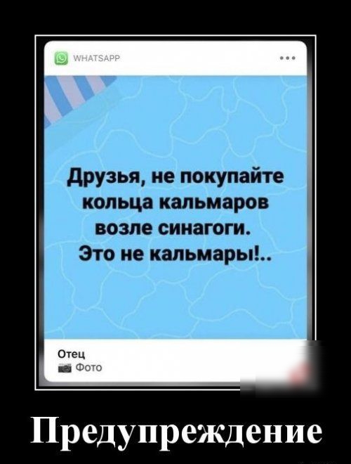 друзья не покупайте кольца кальмаров возле синагоги Это не капьмары Предупреждение