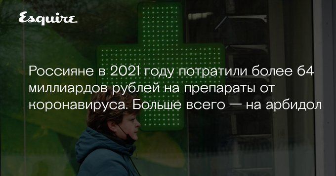 Россияне в 2021 году потратили более 64 миллиардов рублей на препараты от норонавируса Больше всего на арбидол
