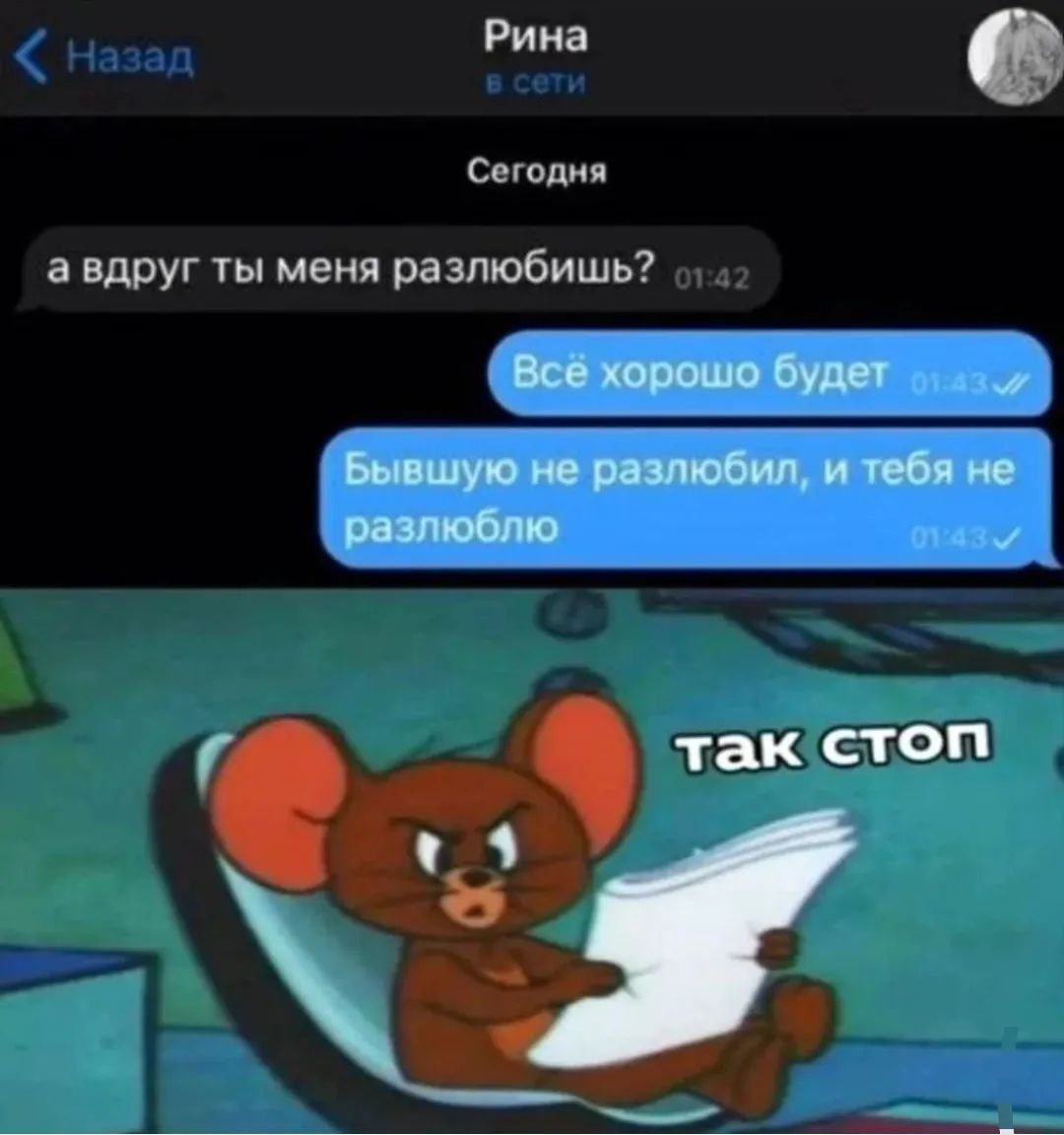 Рина 0 Сегодня а вдруг ты меня разлюбишь Высшую неЪазлюбил и тебя не разлюблю _