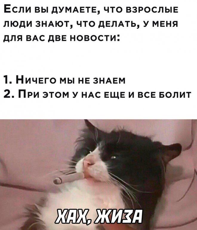 ЕСЛИ Вы дУМАЕТЕ ЧТО ВЗРОСЛЫЕ ЛЮДИ ЗНАЮТ ЧТО дЕПАТЬ У МЕНЯ дЛЯ ВАС дВЕ НОВОСТИ 1 Ничего мы не ЗНАЕМ 2 При этом у НАС еще и все БОПИТ