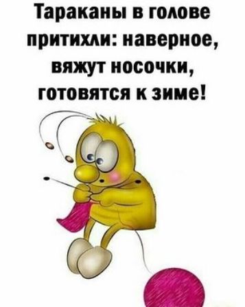 Тараканы в голове притихли наверное вяжут носочки готовятся к зиме
