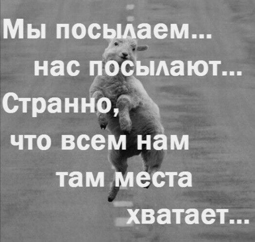 Мы посжаем... Нас посылают... Странно,   что всем нам там места хватает...