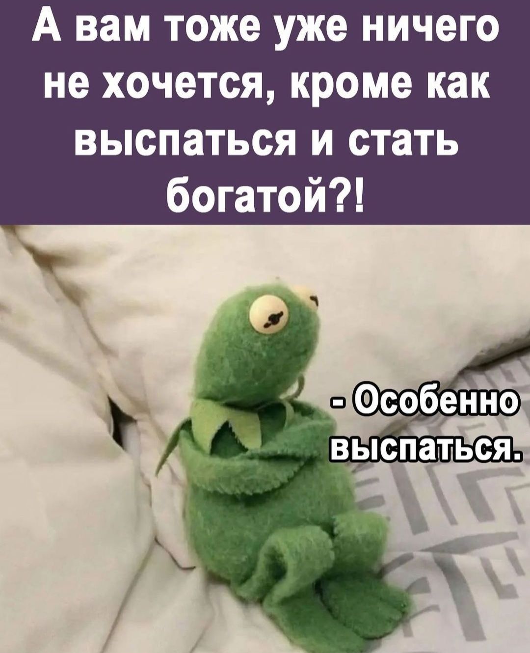 А вам тоже уже ничего не хочется кроме как выспаться и стать богатой