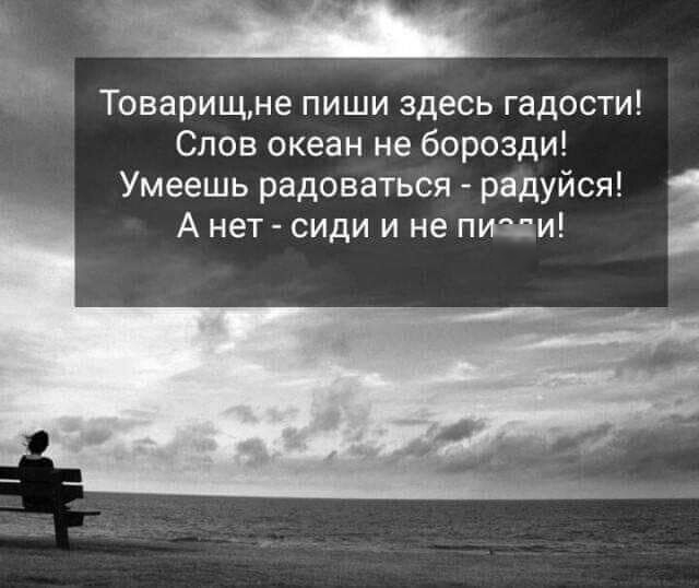 Товарищне пиши здесь гадости Слов океан не борозди Умеешь радоваться радуйся і Анет сиди и не пизди