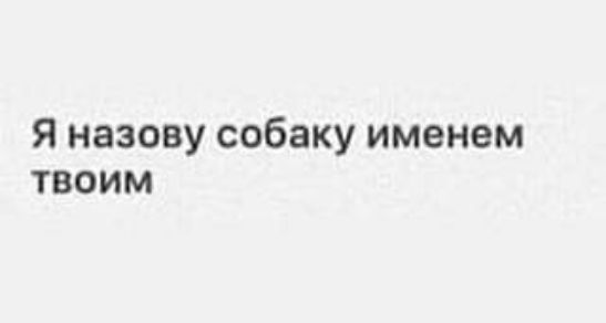 я назову собаку именем твоим