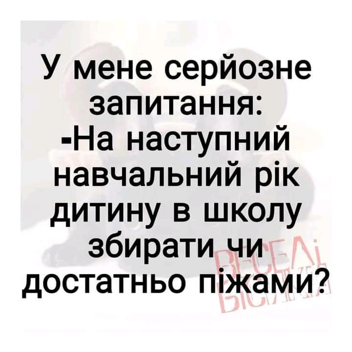 У мене серйозне запитання На наступний навчальний рік дитину в школу збирати чи достатньо піжами
