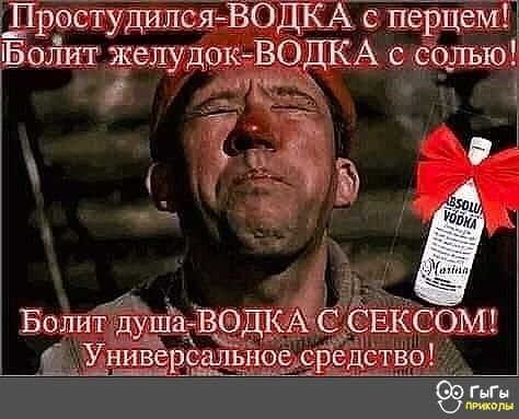 Простудился ВОДКА с перцеМП ГЁюлит желудок ВОДКА болъю