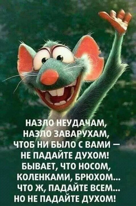НЕ ПАДАЙТЕ дУХОМ БЫВАЕТ ЧТО НОСОМ КОЛЕНКАМИ БРЮХОМ ЧТО Ж ПАДАЙТЕ ВСЕМ НО НЕ ПАДАЙТЕ дУХОМ