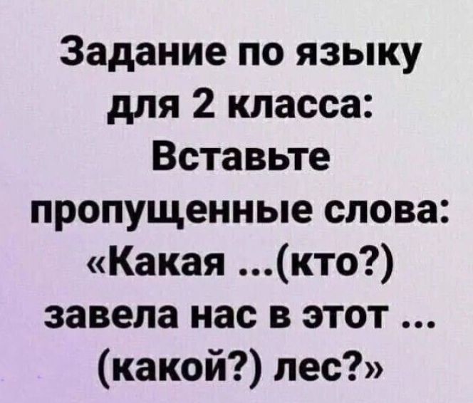 Задание по языку для 2 класса Вставьте пропущенные слова Какая кто завела нас в этот какой пес