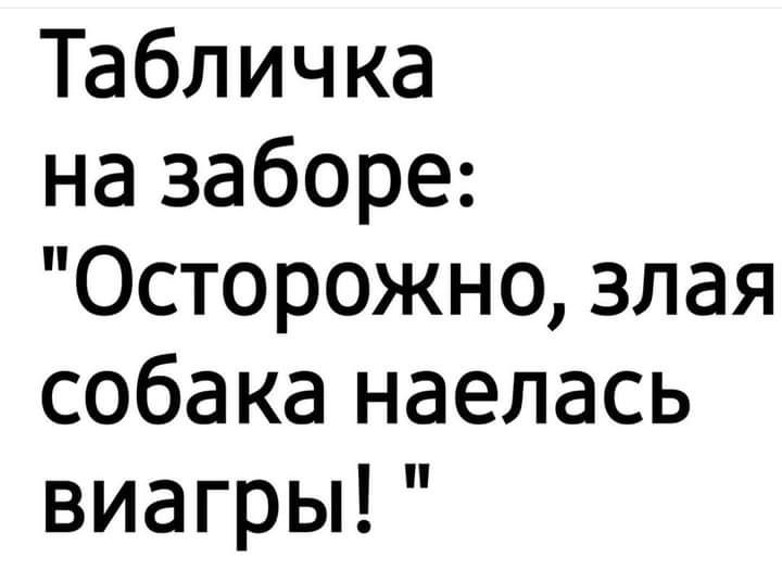 табличка на заборе Осторожно злая собака наелась виагрьп