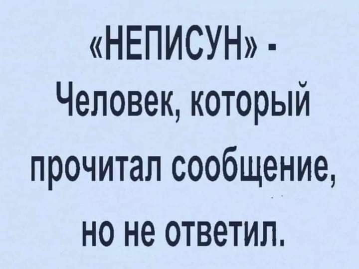 НЕПИСУН Человек который прочитал сообщение но не ответил