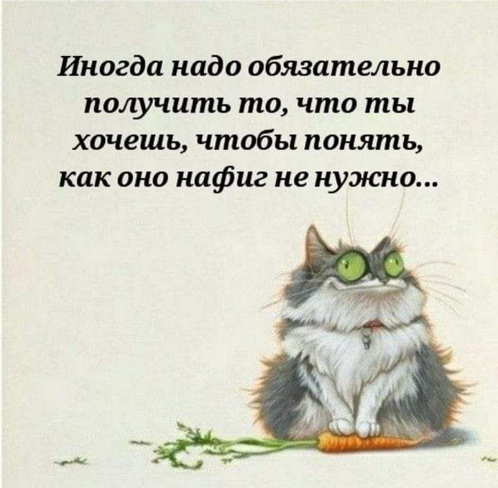 Иногда надо обязательно получить то что ты хочешь чтобы понять как она нафиг не нужно