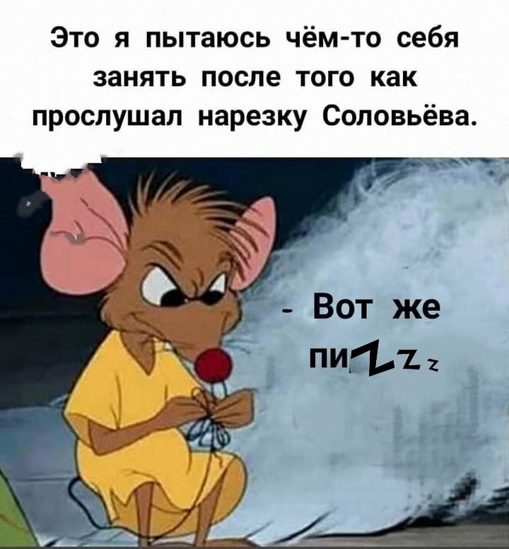 Это я пытаюсь чём то себя занять ПОСЛЕ ТОГО как прослушал нарезку Соловьёва