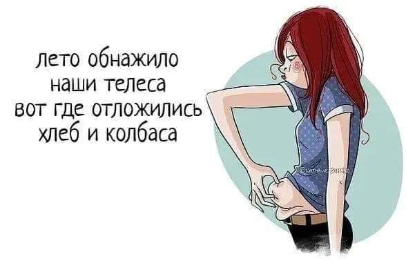 Лето обнажила наши телеса вот где отложипись хдеб и колбаса
