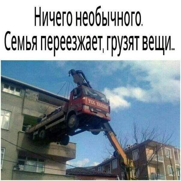 Ничего необычного Семья переезжает грузят вещи