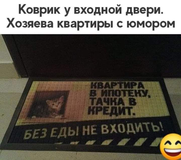 Коврик у входной двери Хозяева квартиры с юмором