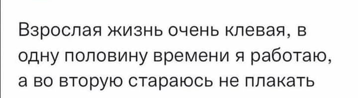 Карина КаііпаіаиШа ВЗРОСПЗЯ ЖИЗНЬ ОЧЕНЬ клевая Б ОДНУ ПОПОВИНУ времени Я работаю а ВО ВТОРУЮ стараюсь не ППЗКЗТЬ
