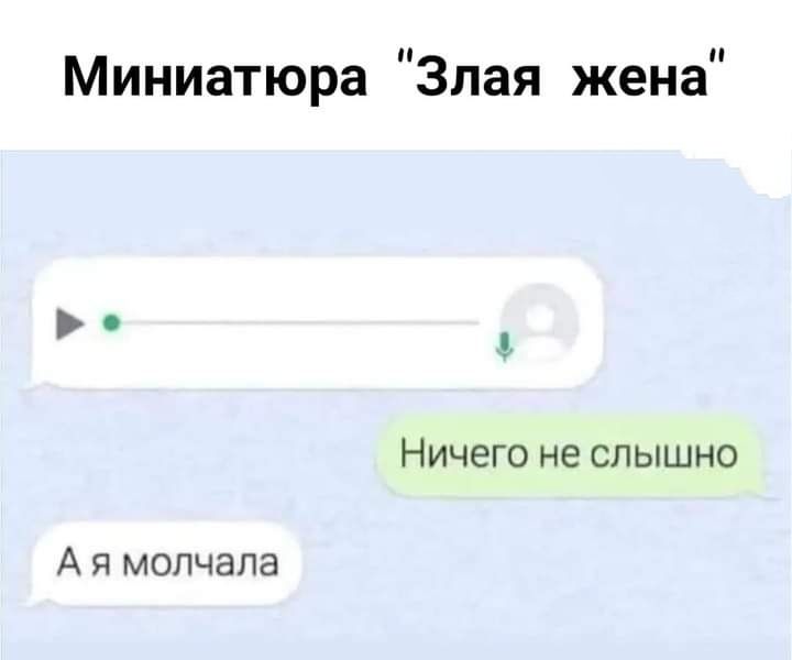 Миниатюра Злая жена Ничего не слышно А я молчала