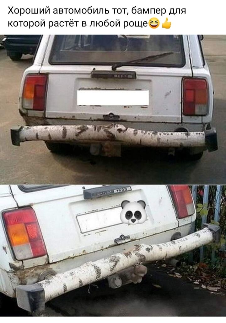 Хороший автомобиль тот бампер для которой растёт в любой рощее