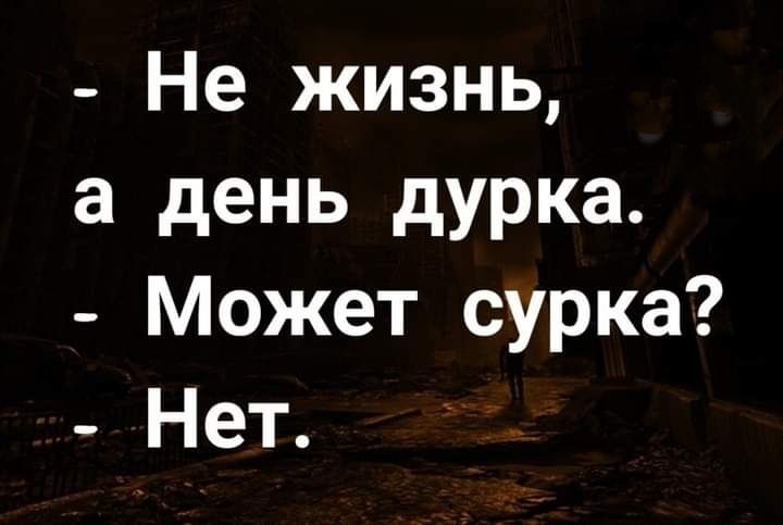 Не жизнь а день дурка Может сурка Нет