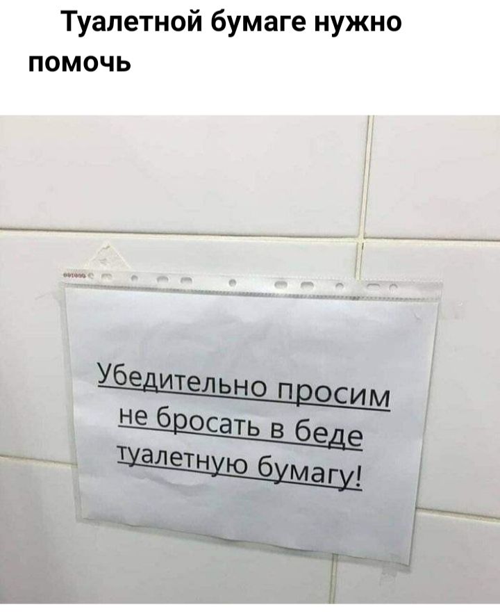 Туалетной бумаге нужно помочь