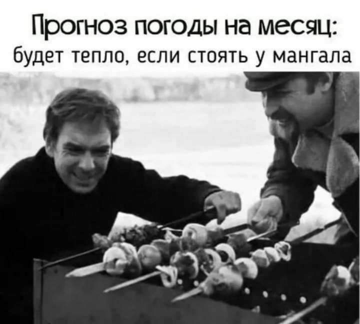 ПРОГНОЗ ПОГОДЫ на месяц будет тепло если стоять у мангала