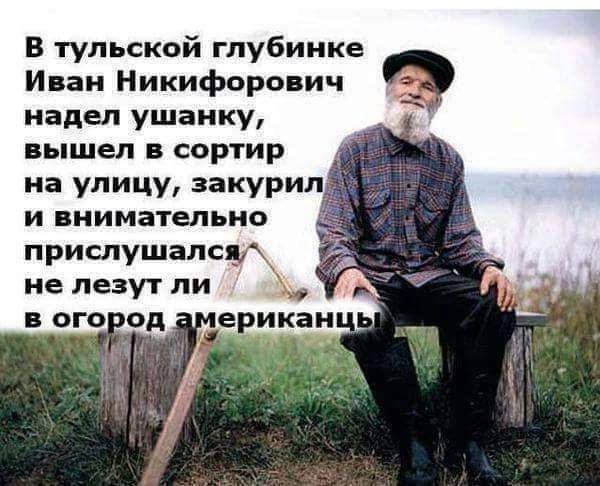 В тульской глубинке Иван Никифорович надел ушанку вышел сортир на улицу закурил и внимательно прислушалст не лезут ЛИ