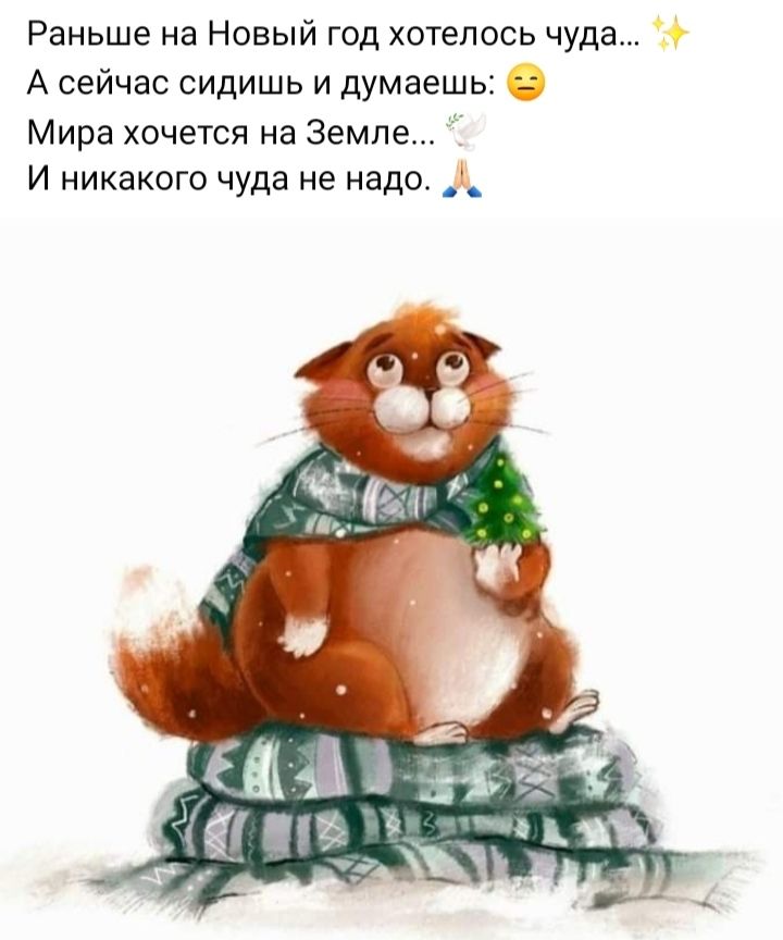 Раньше на Новый год хотелось чуда А сейчас сидишь и думаешь Мира хочется на Земле И никакого чуда не надо А