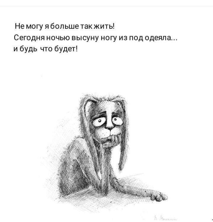 Не могу я больше такжить Сегодня ночью высуну ногу из под одеяла и будь что будет