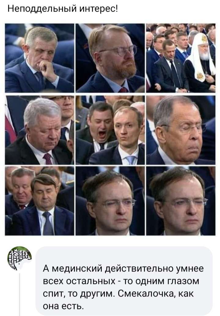Неподдеп ьный интерес А мединский действительно умнее всех остальных то одним глазом спит то другим Смекапочка как она есть
