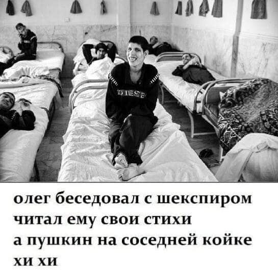 олег беседовал Шекспиром читал ему свои стихи а пушкин на соседней койке хи хи